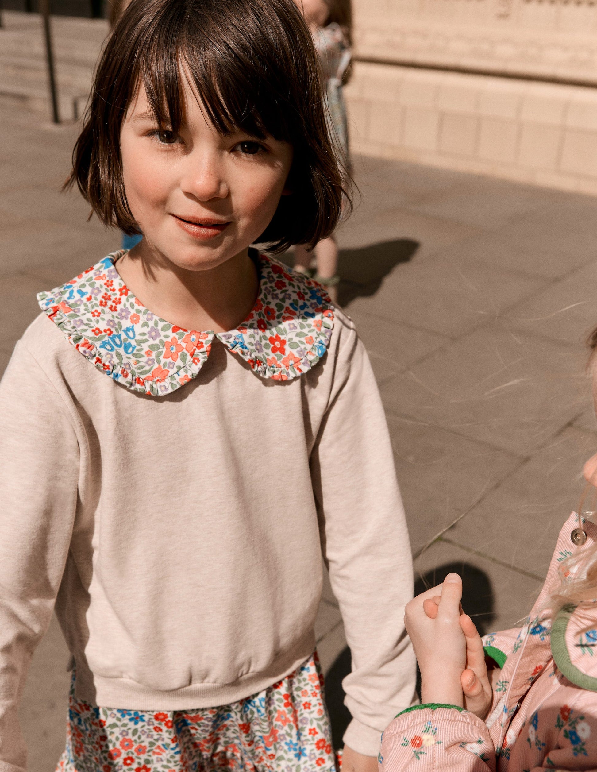 2-in-1 Sweatshirt Dress-Ivory Berry Floral-4