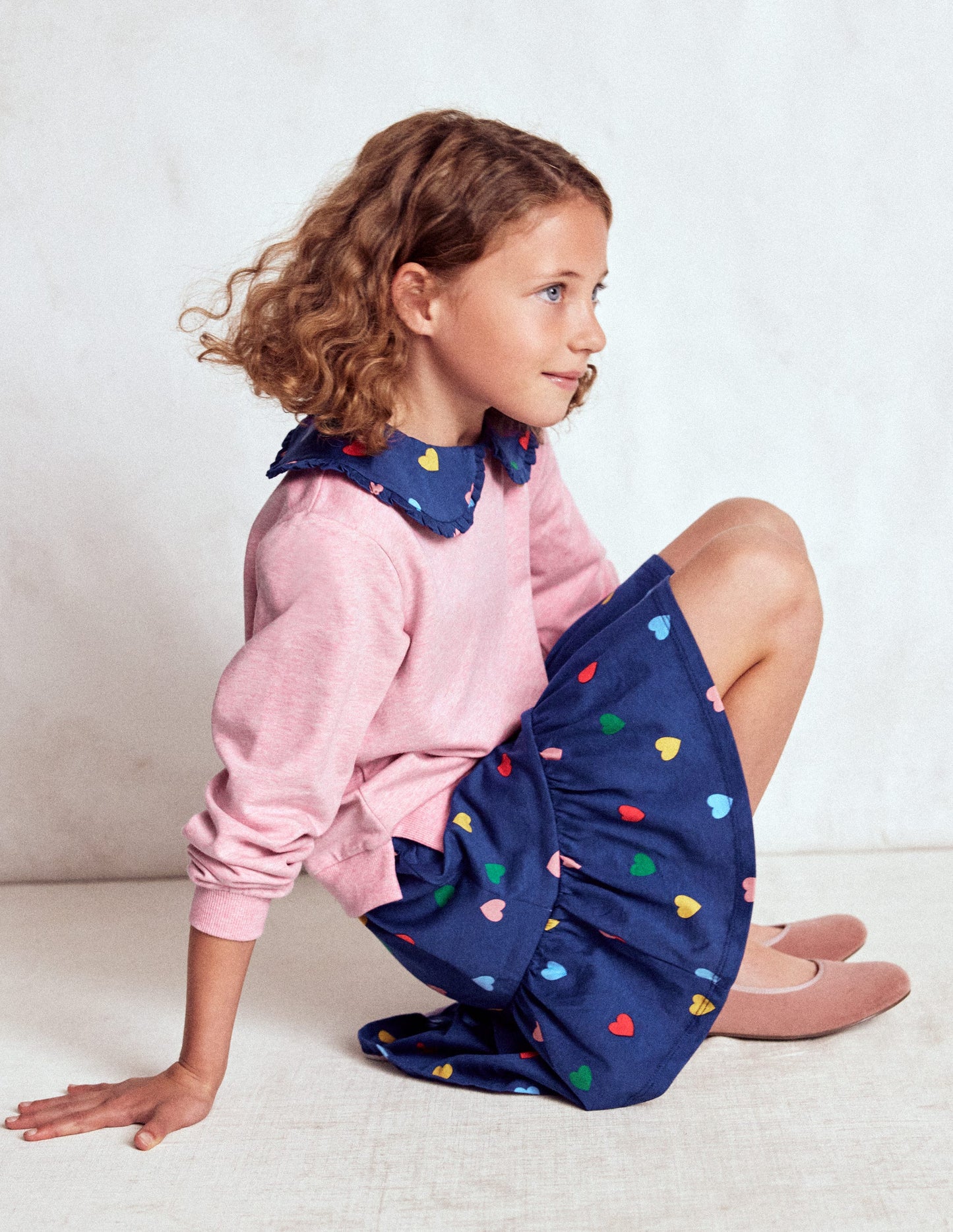 2-in-1 Sweatshirt Dress-Starboard Blue Multi Hearts