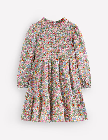 Aurora Long Sleeve Dress-Soft Ivory Berry Floral-1