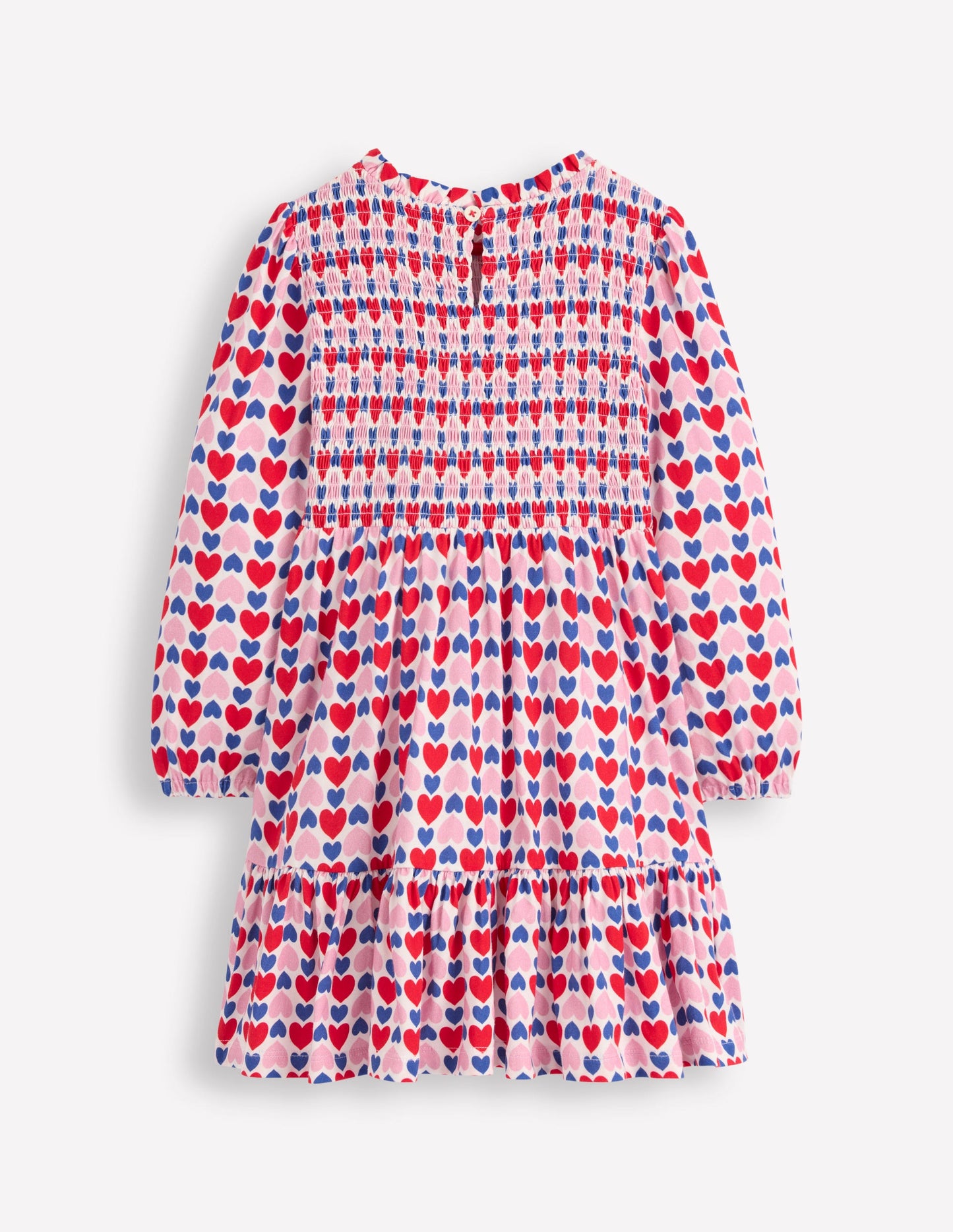 Aurora Long Sleeve Dress-Poppy Red Geo Heart