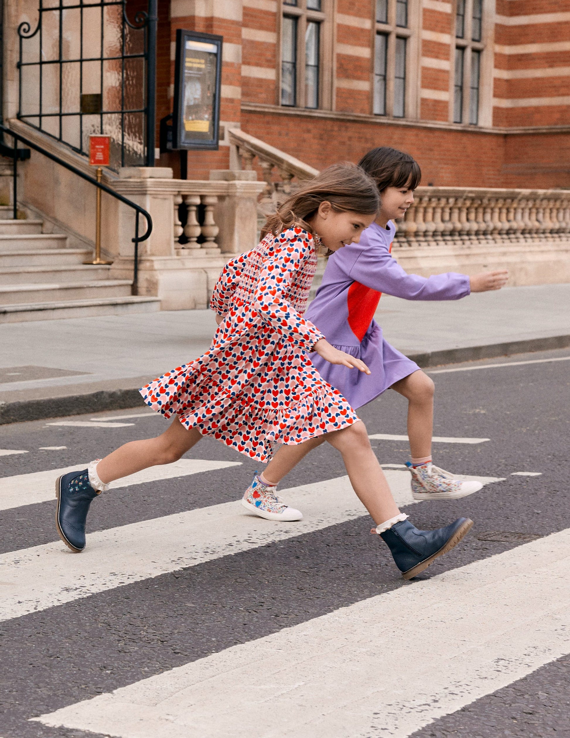 Aurora Long Sleeve Dress-Poppy Red Geo Heart-4