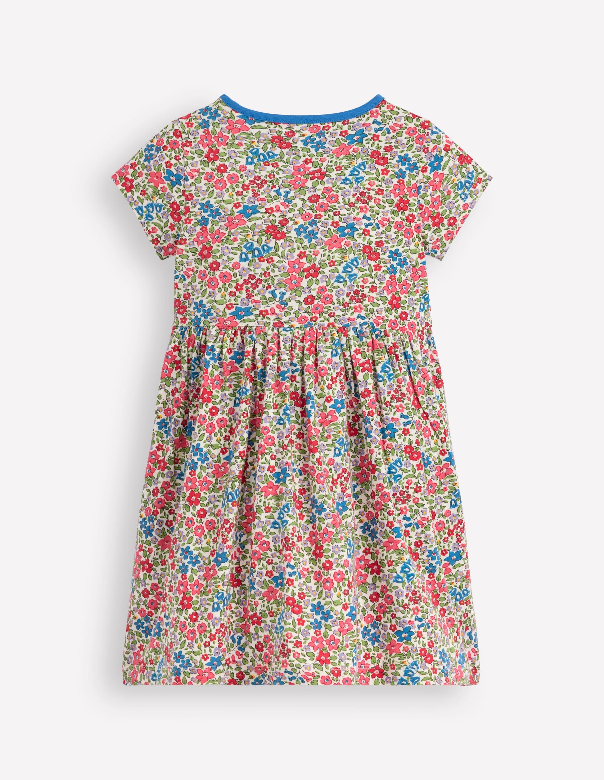 Appliqué  T-shirt Dress-Rose Pink Flowerbed Hearts-5