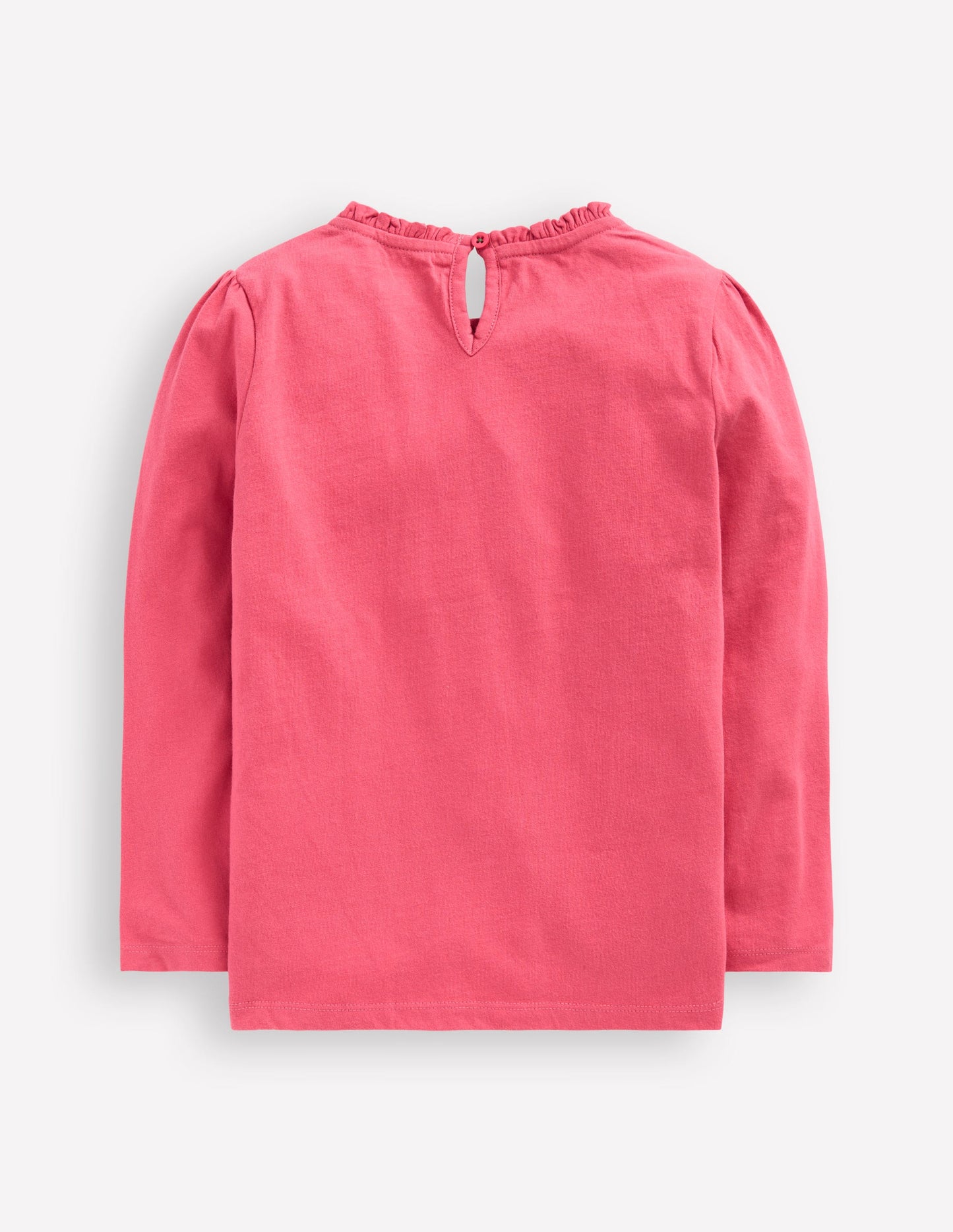 Frill Neck Appliqué T-shirt-Rose Pink Dinosaurs