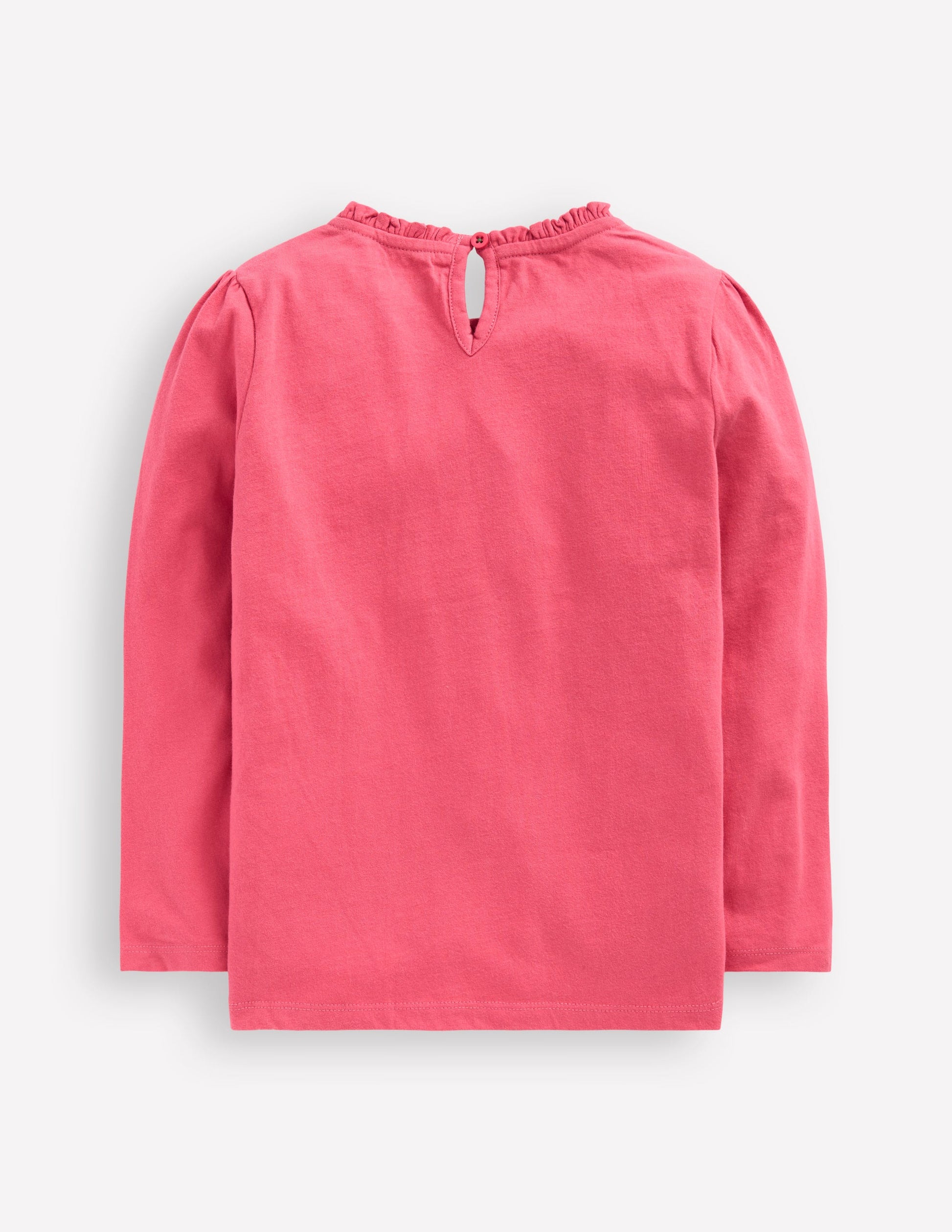 Frill Neck Appliqué T-shirt-Rose Pink Dinosaurs-2