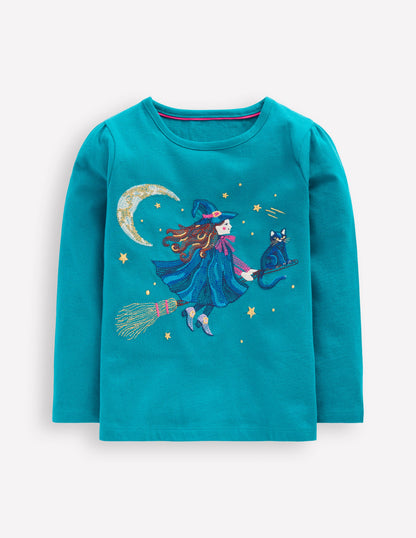Long Sleeve Superstitch Tee-Deep Sea Green Witch-1