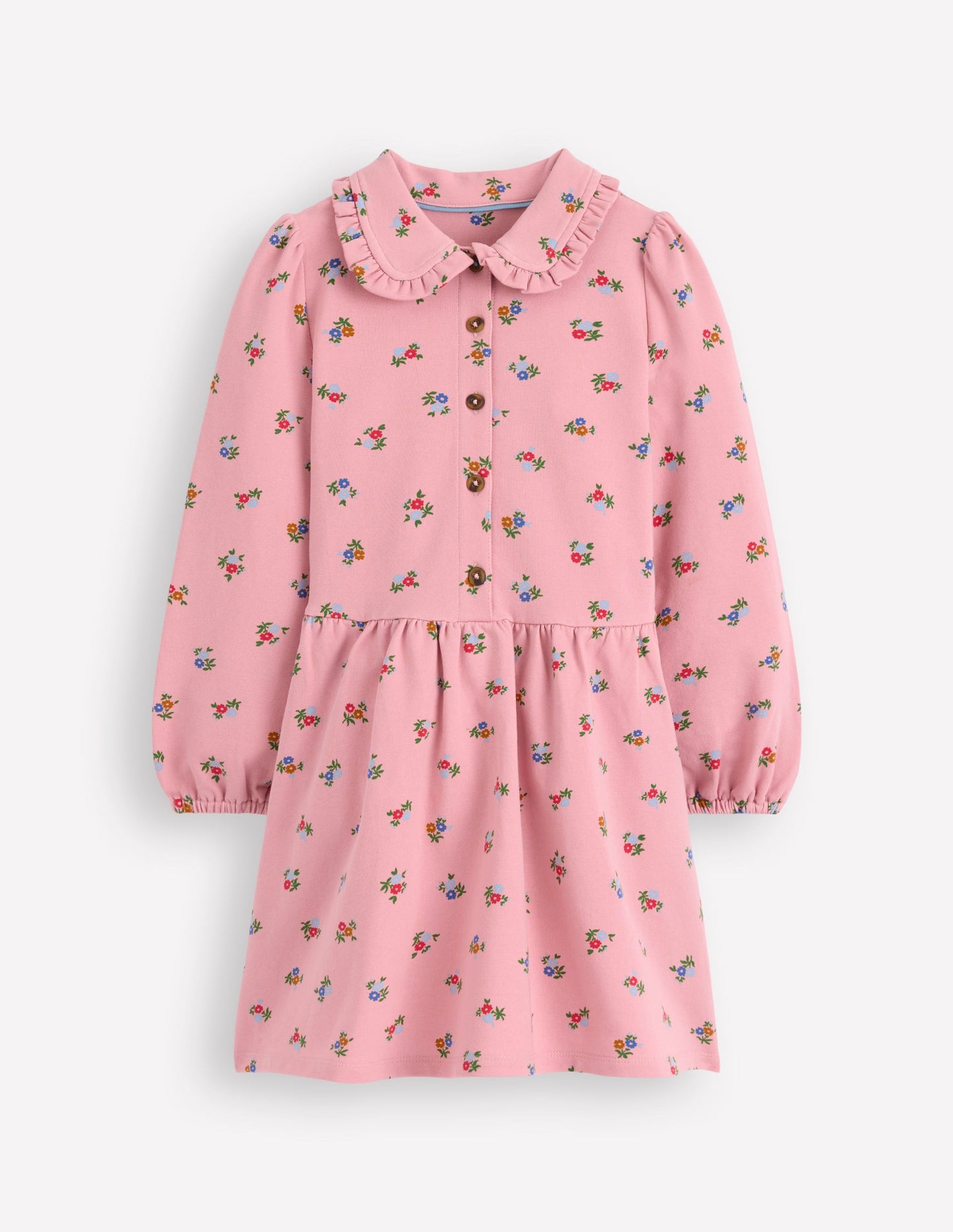 Cosy Jersey Shirt Dress-Vintage Pink Spaced Ditsy