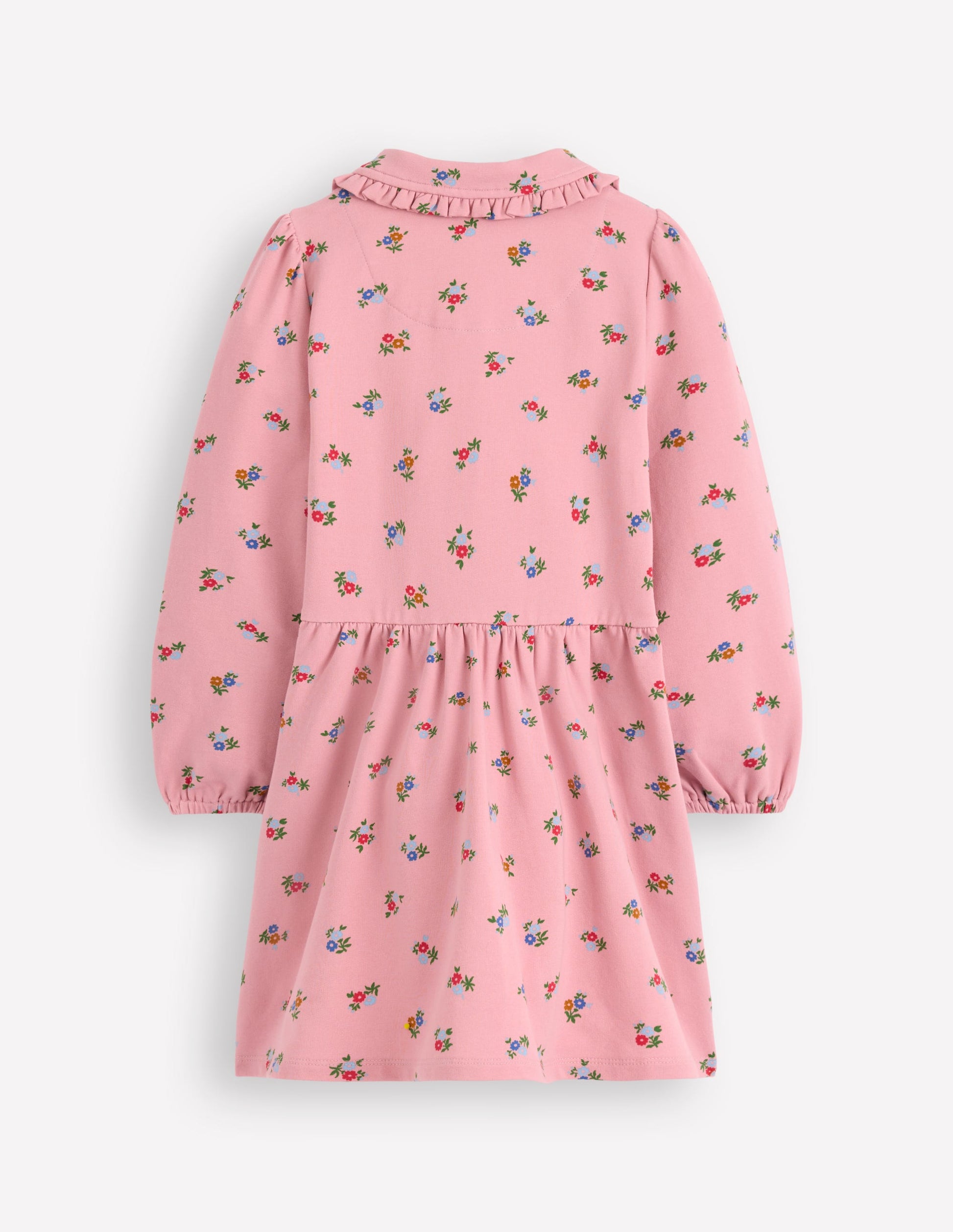 Cosy Jersey Shirt Dress-Vintage Pink Spaced Ditsy-6