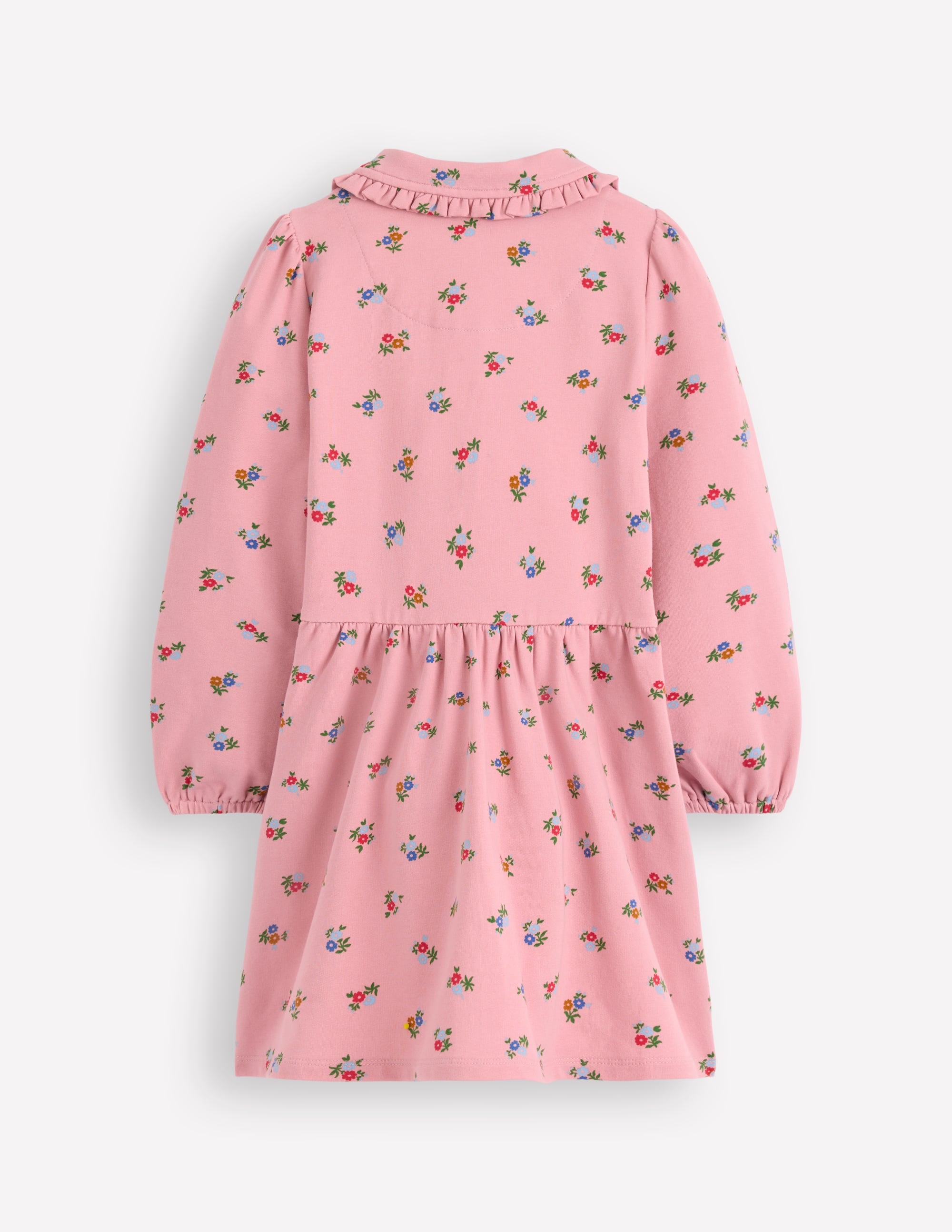Cosy Jersey Shirt Dress-Vintage Pink Spaced Ditsy - Image 6