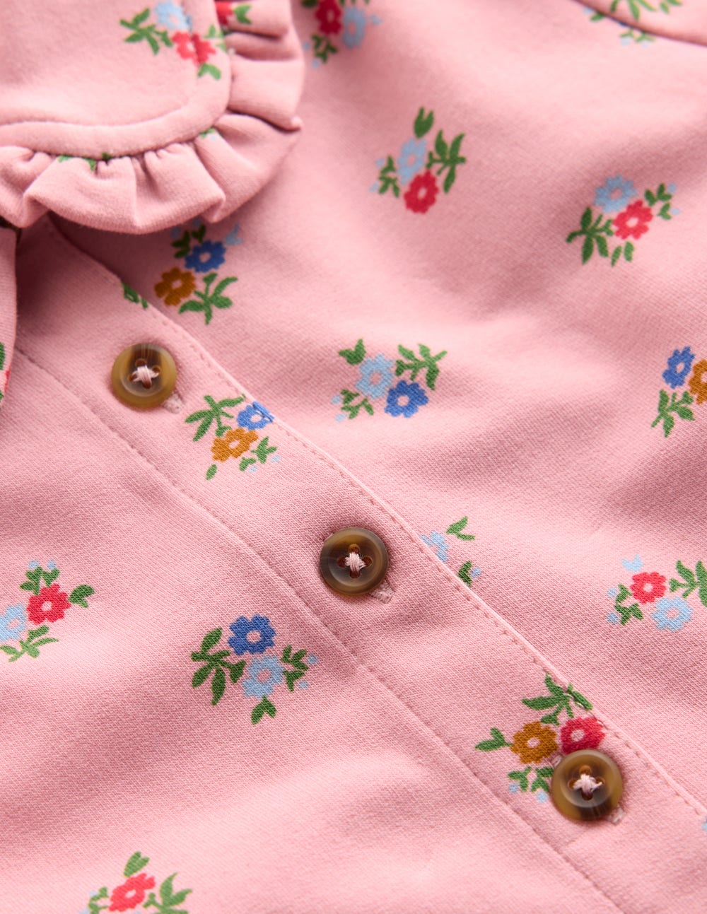 Cosy Jersey Shirt Dress-Vintage Pink Spaced Ditsy-7