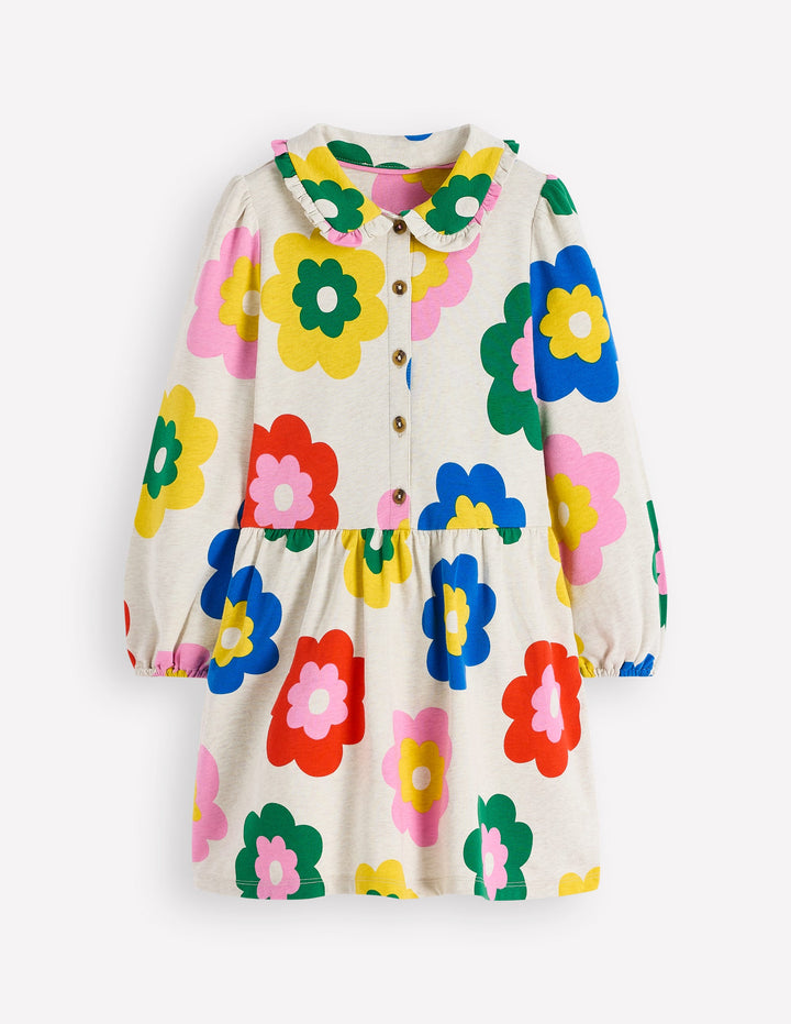 Cosy Jersey Shirt Dress-Multi Large Flower