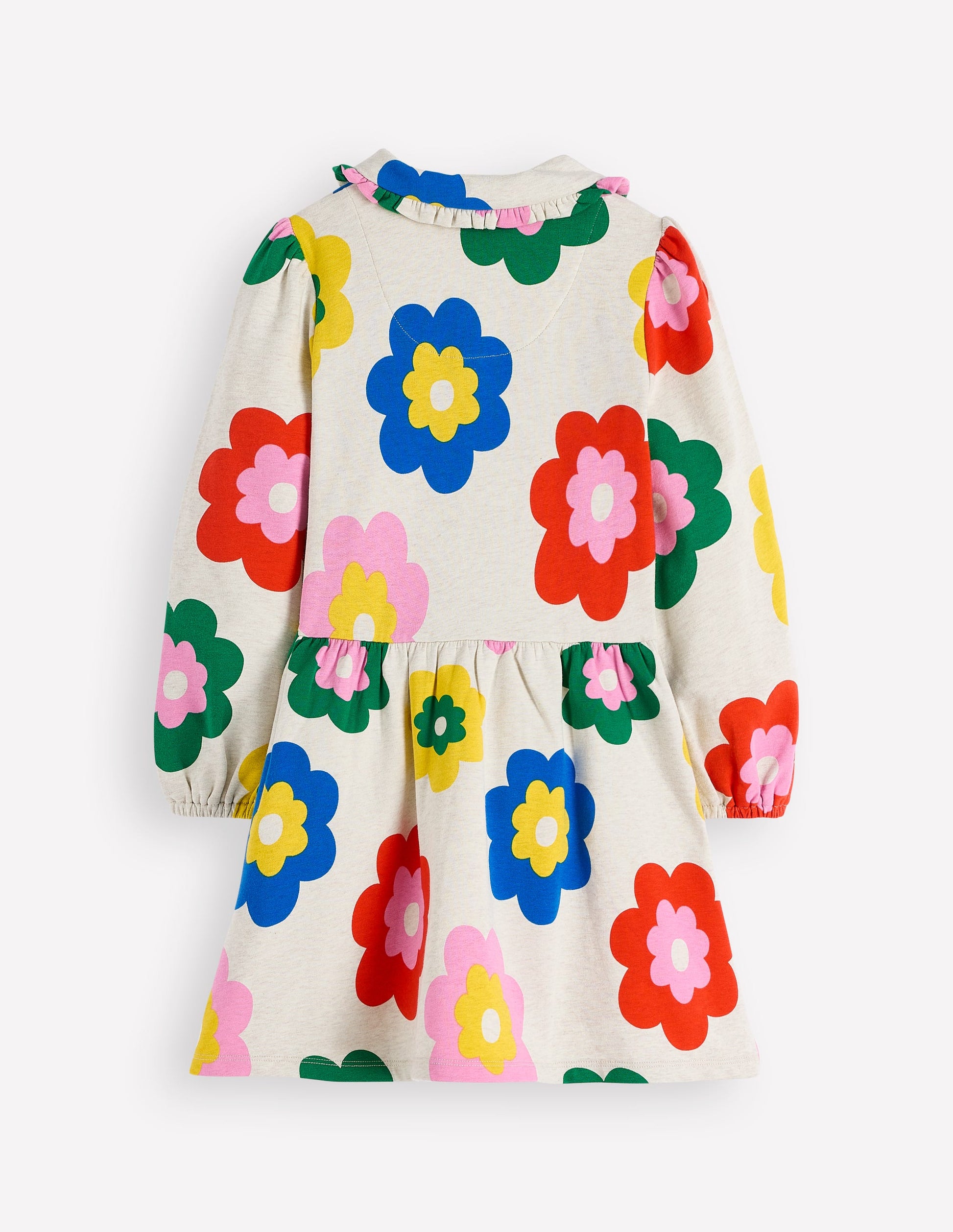 Cosy Jersey Shirt Dress-Multi Large Flower-2