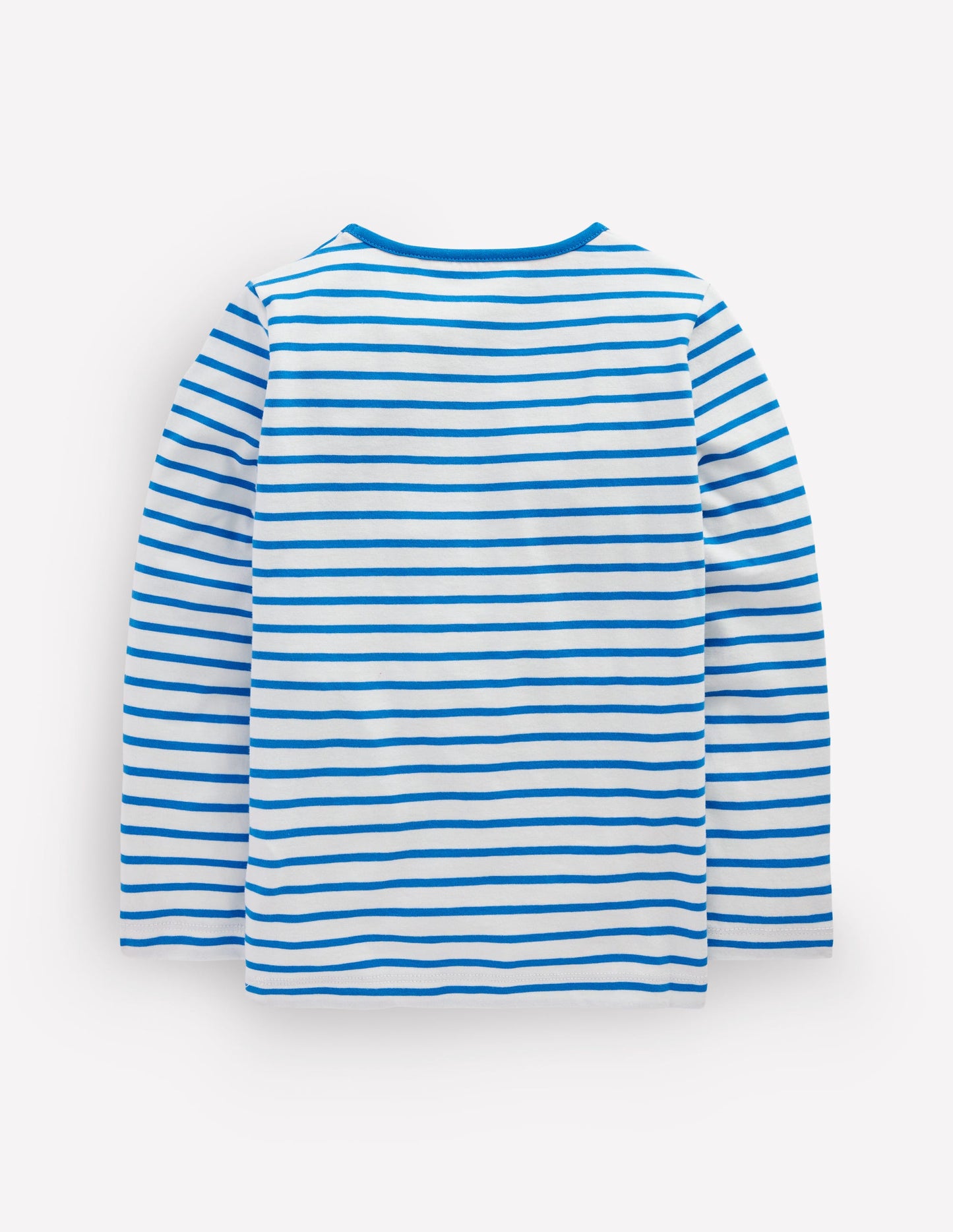 Long Sleeve Riso T-Shirt-Soft Ivory/Kingfisher Blue