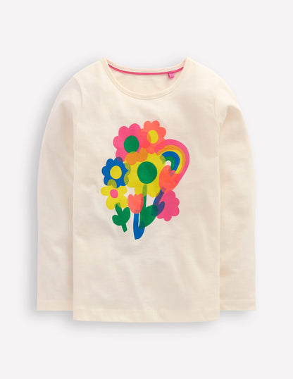 Long Sleeve Riso T-Shirt-Soft Ivory Flowers-1