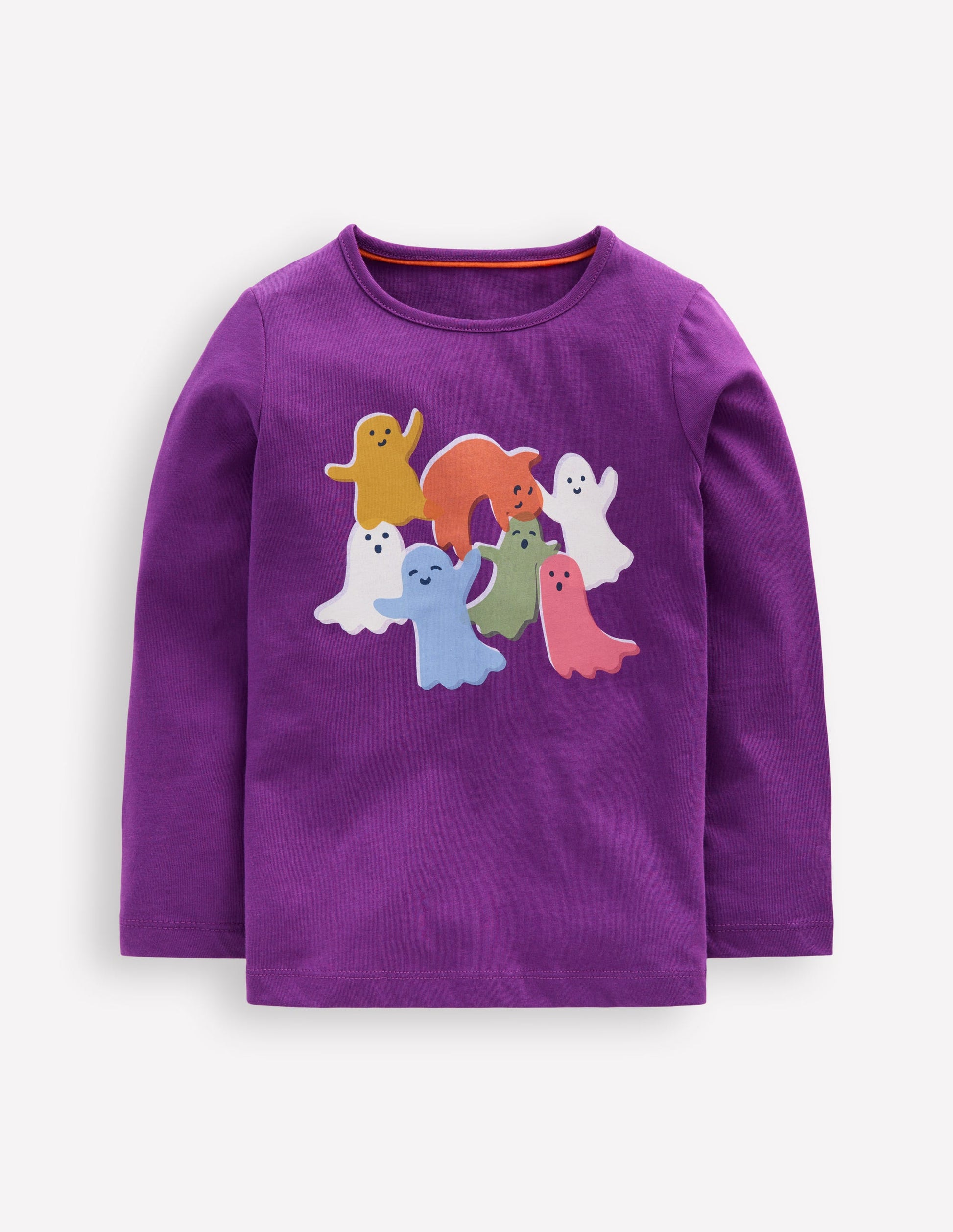 Long Sleeve Riso T-Shirt-Viola Purple Ghosts-1