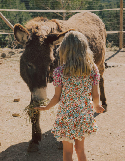 Smocked Frill Neck Blouse-Hotchpotch Floral-4