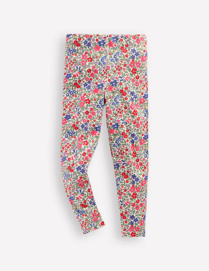 Fun Leggings-Rose Pink Flowerbed-1