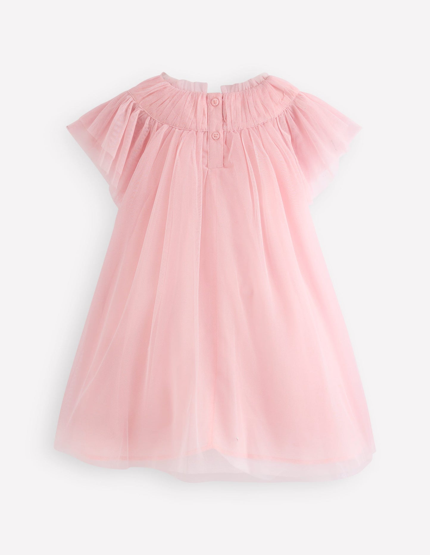 Appliqué  Tulle Dress-Chalk Pink Flower