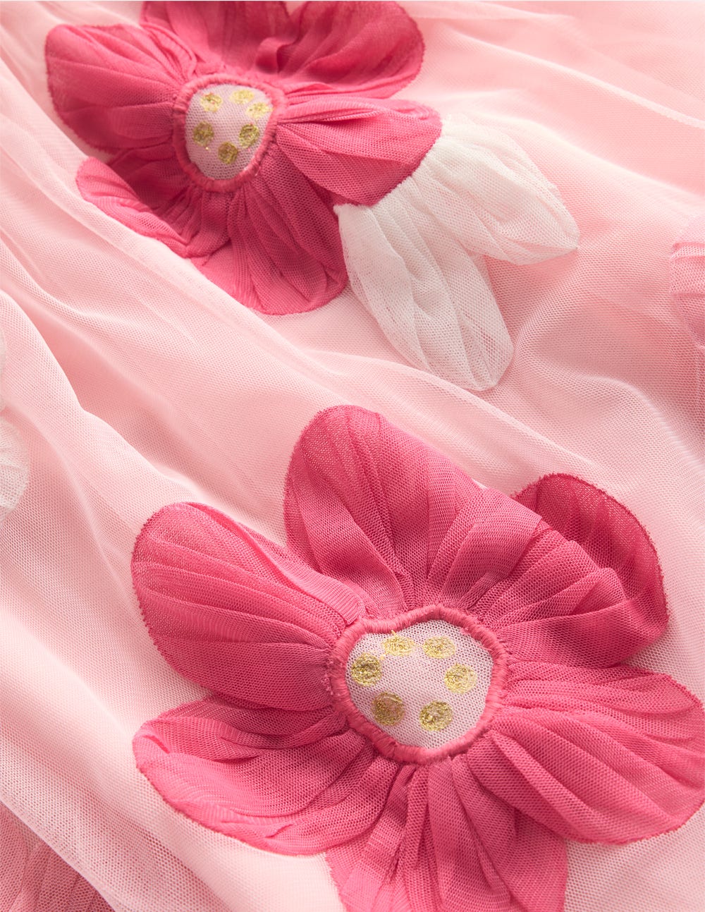Appliqué  Tulle Dress-Chalk Pink Flower-7