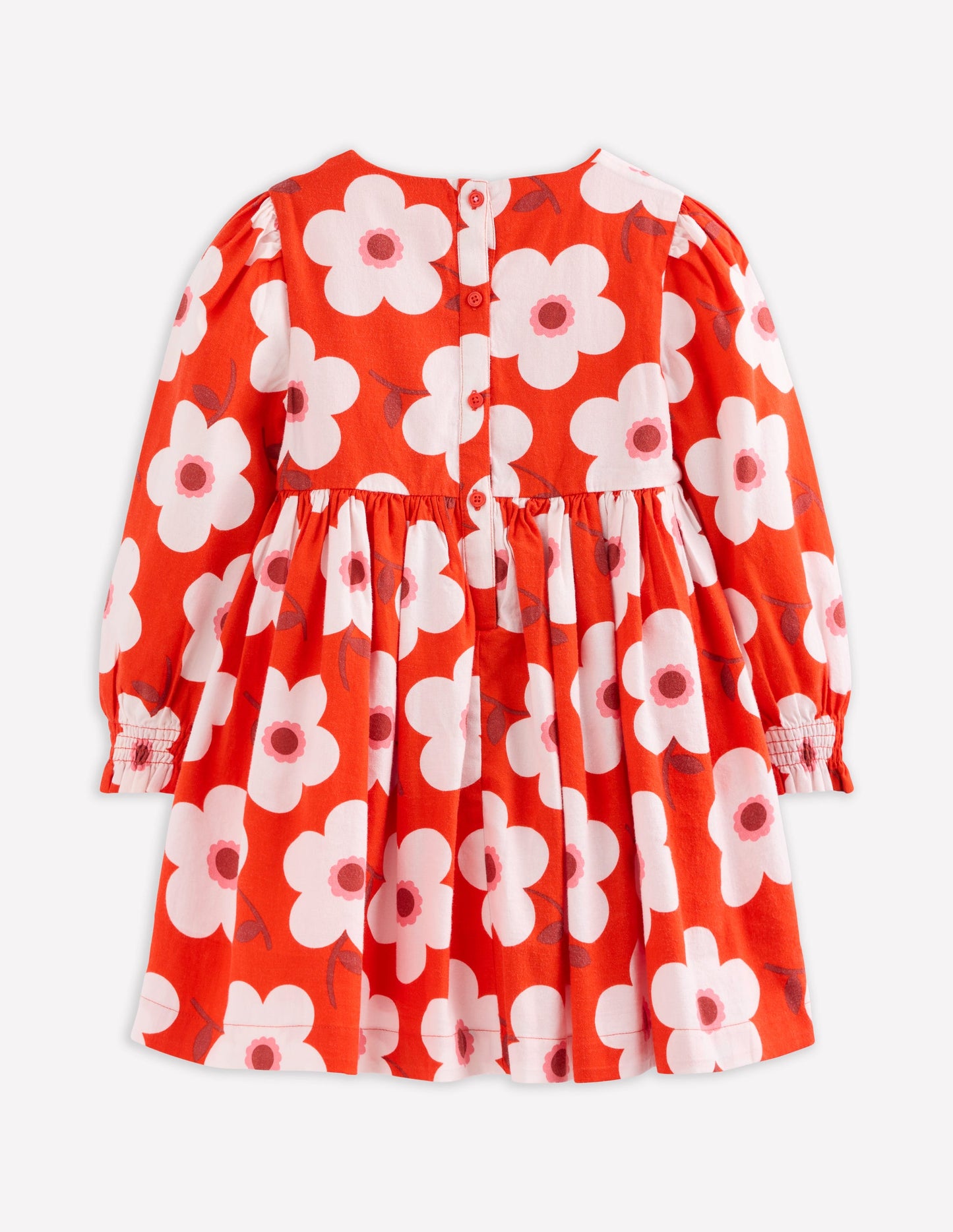 Madeline Long Sleeve Dress-Sunset Orange Giant Daisy