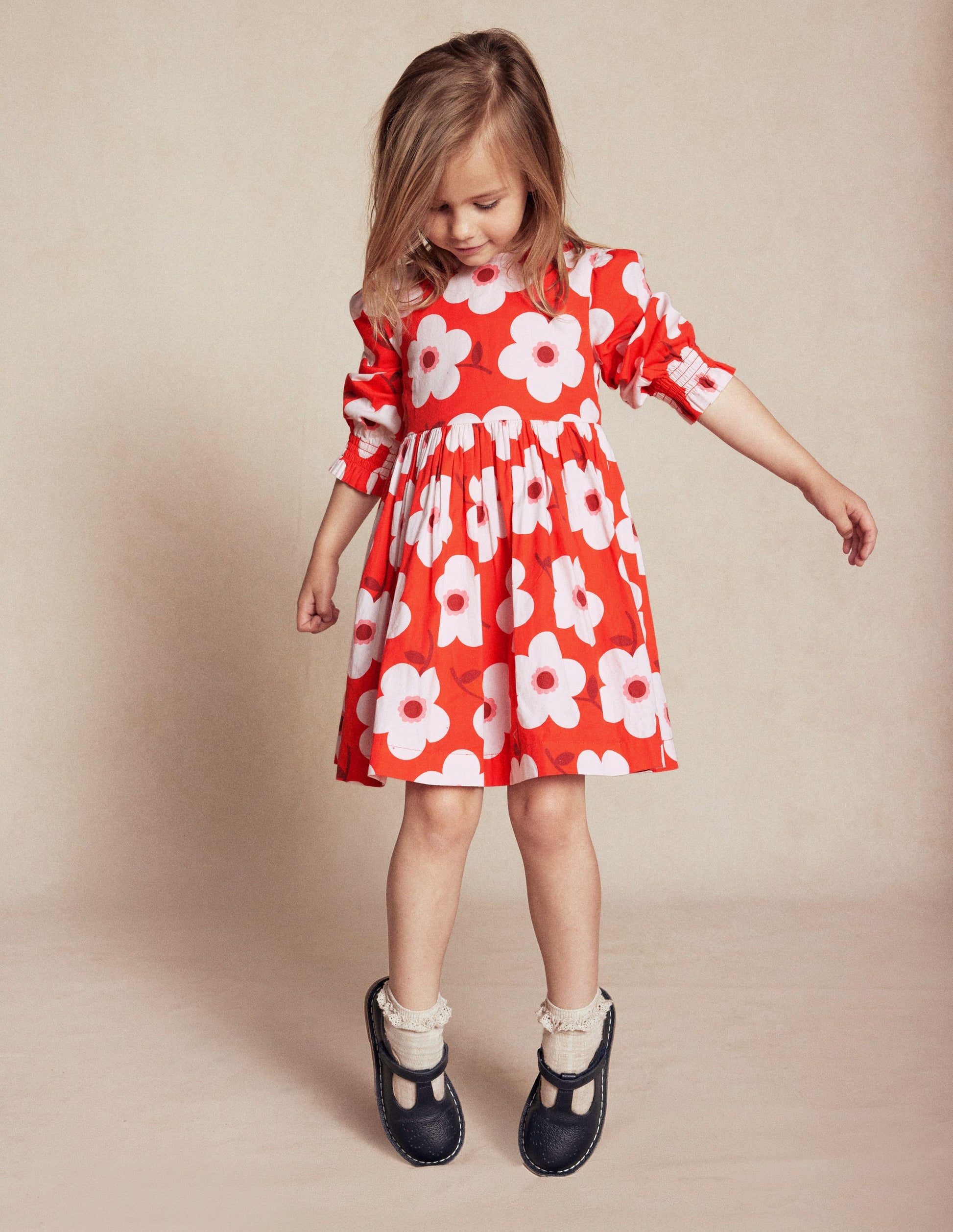 Madeline Long Sleeve Dress-Sunset Orange Giant Daisy | Boden USA Madeline Long Sleeve Dress-Sunset Orange Giant Daisy | Boden USA