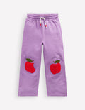 Bobbie Appliqué Sweatpants-Aster Purple Apples