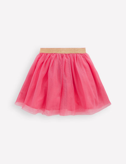 Appliqué Tulle Skirt-Pink Flowers-2