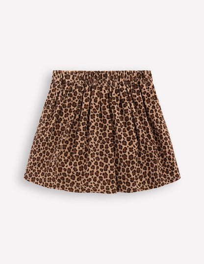 Button-through Mini Skirt-Leopard Print-2