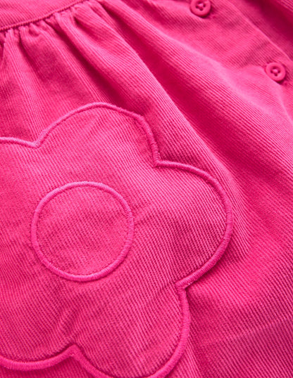 Button-through Mini Skirt-Raspberry Pink-3