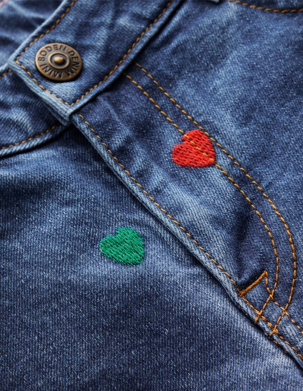 Wide Leg Pants-Mid Vintage Denim Hearts