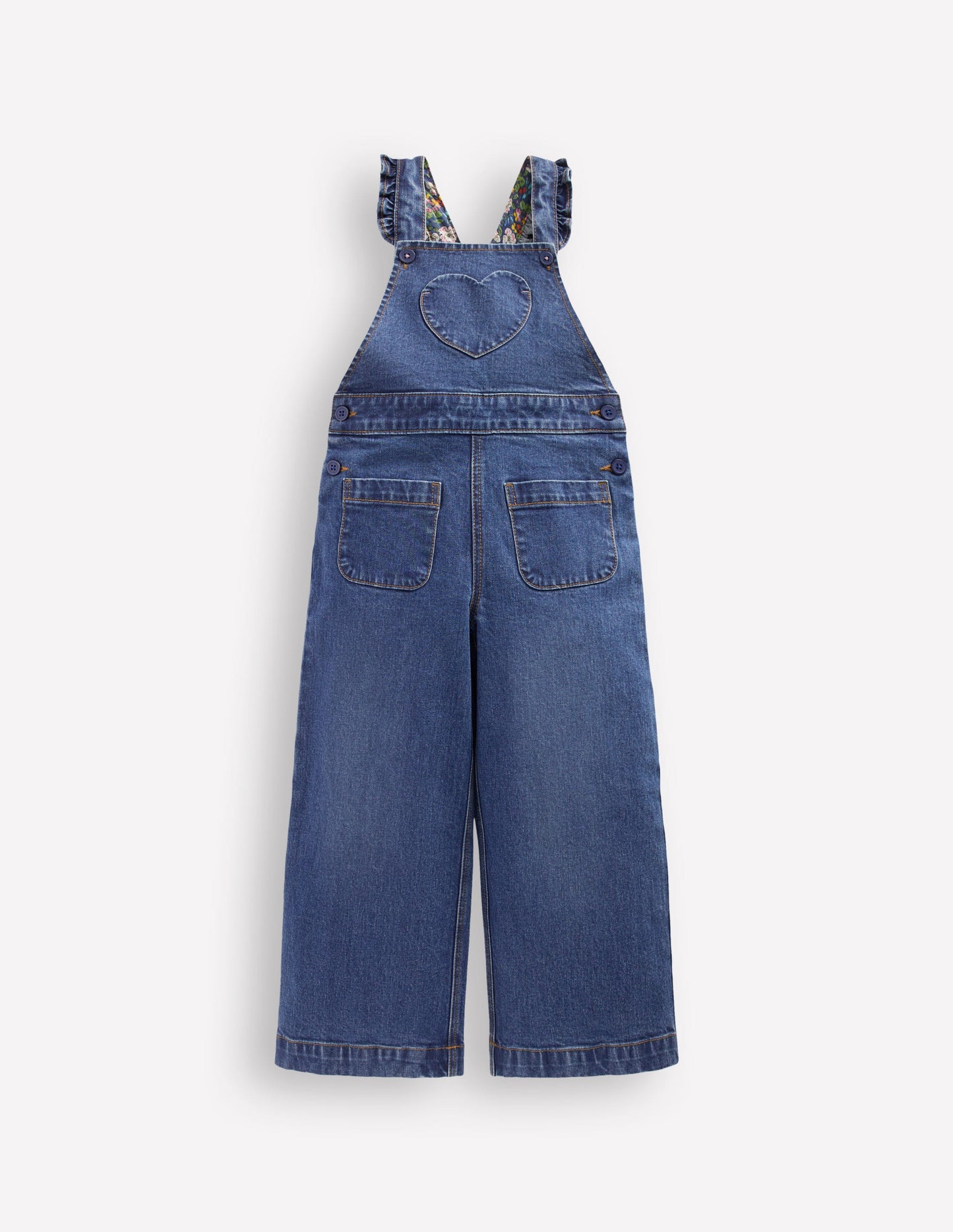 Frill Overalls-Mid Vintage Heart Applique