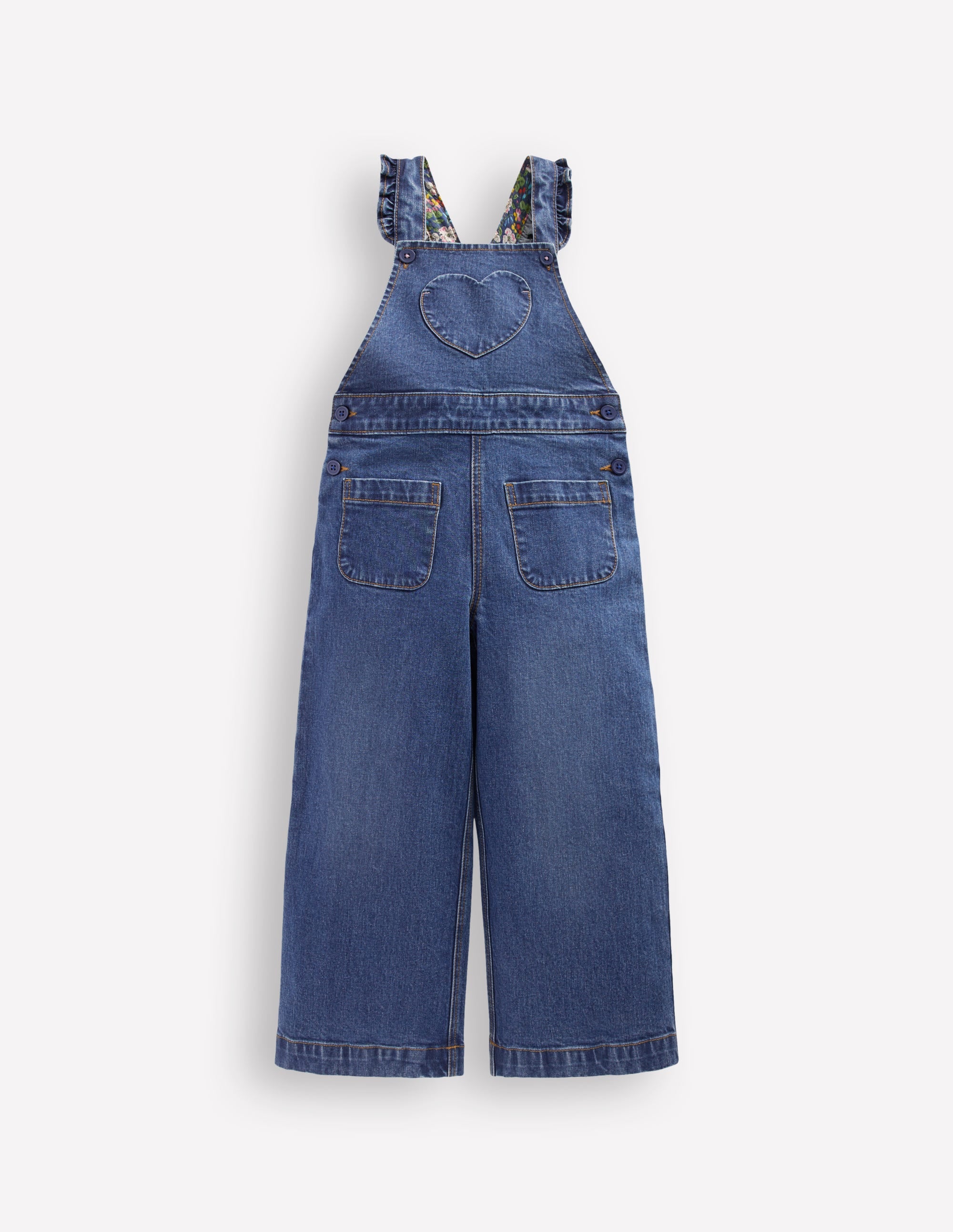 Frill Overalls-Mid Vintage Heart Applique - Image 1