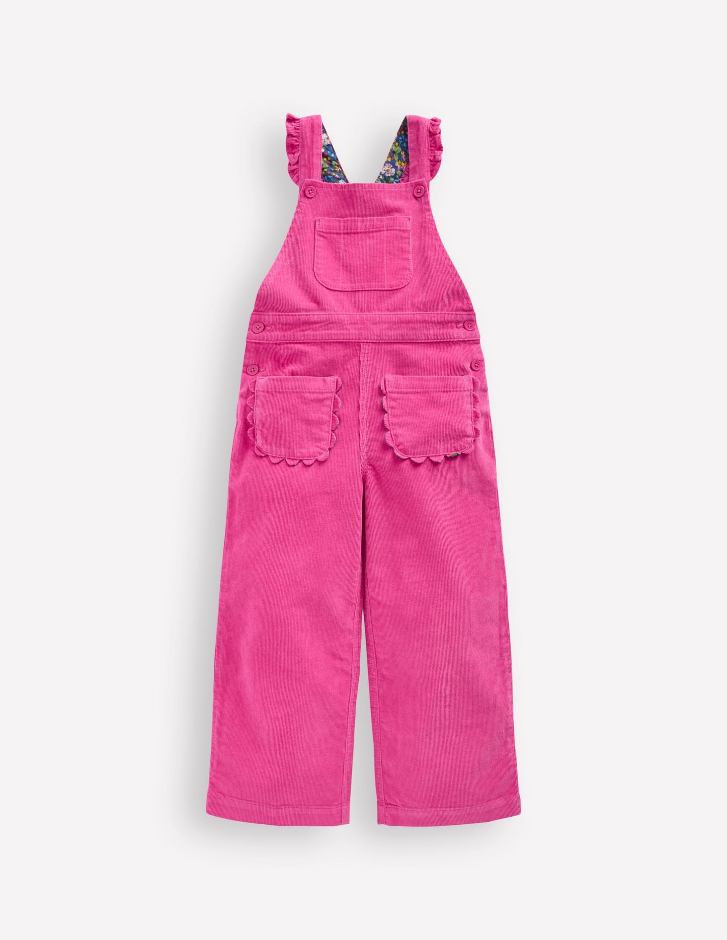 Frill Overalls-Raspberry Pink