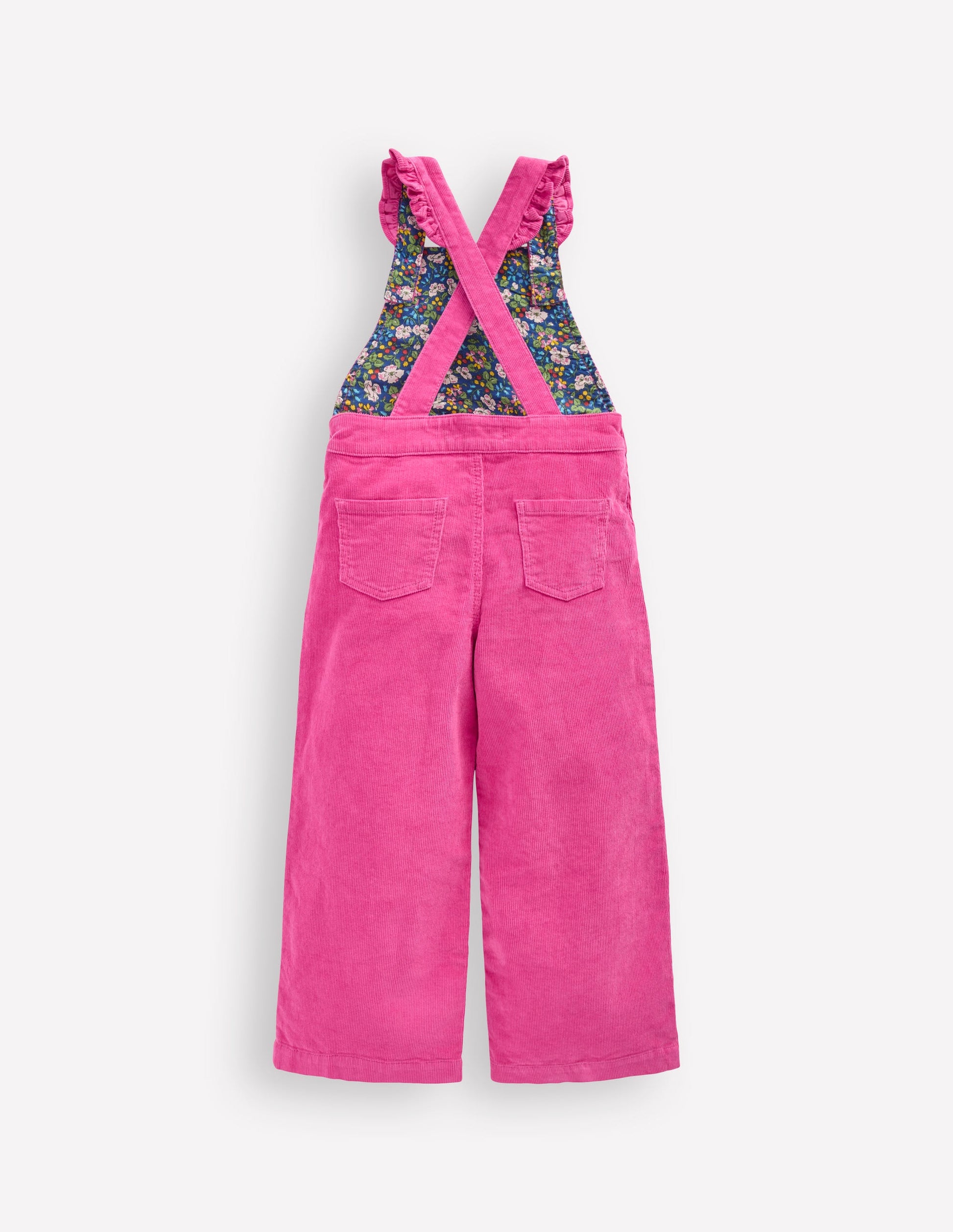 Frill Overalls-Raspberry Pink-2