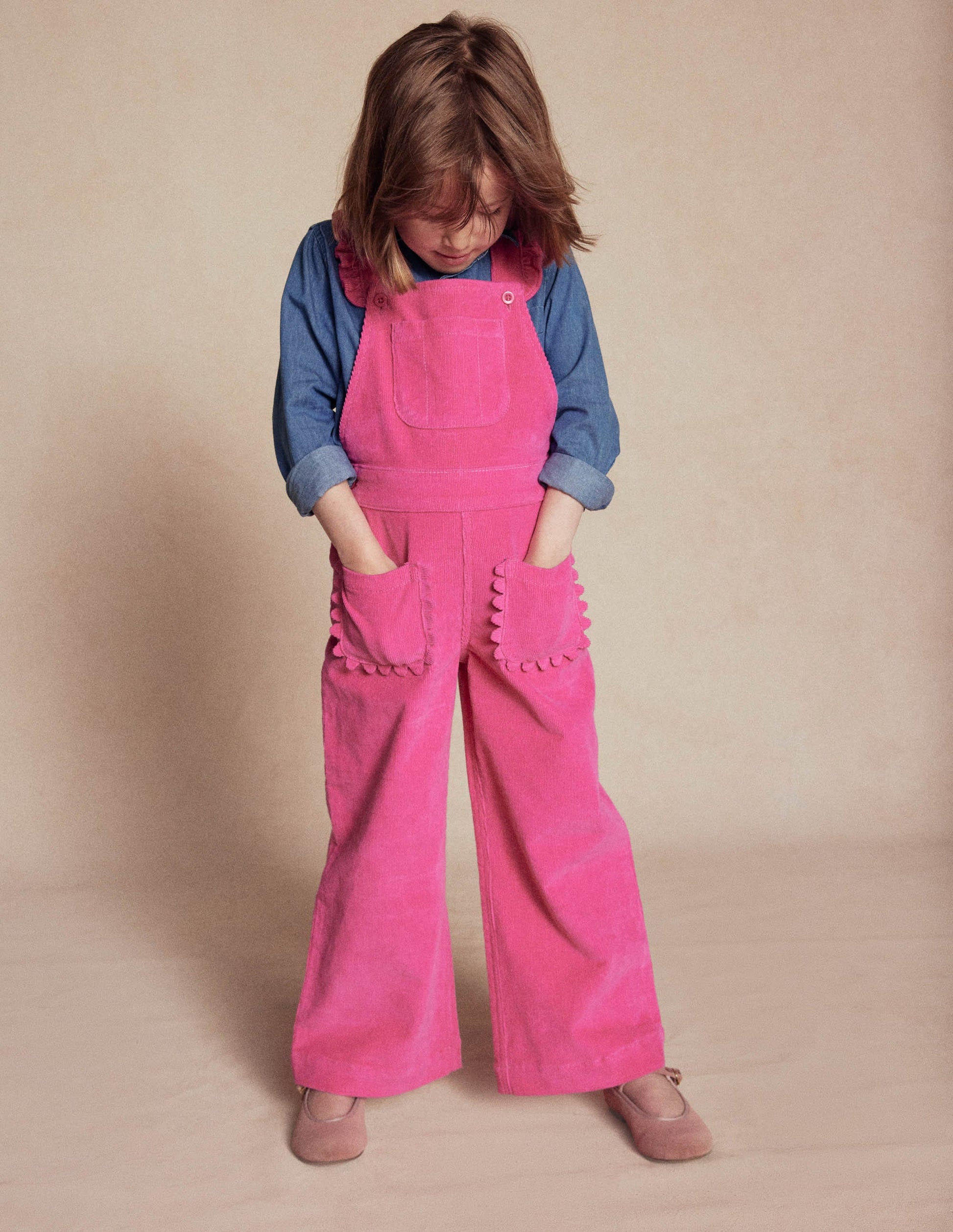Frill Overalls-Raspberry Pink-4
