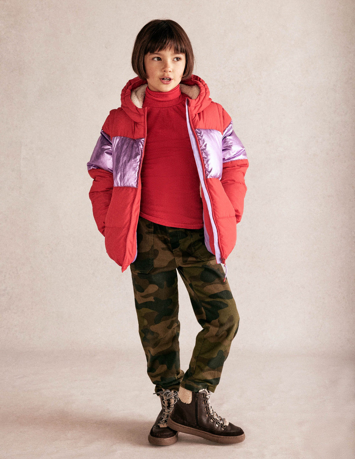 2-in-1 Padded Coat-Red/Pink Metallic-7
