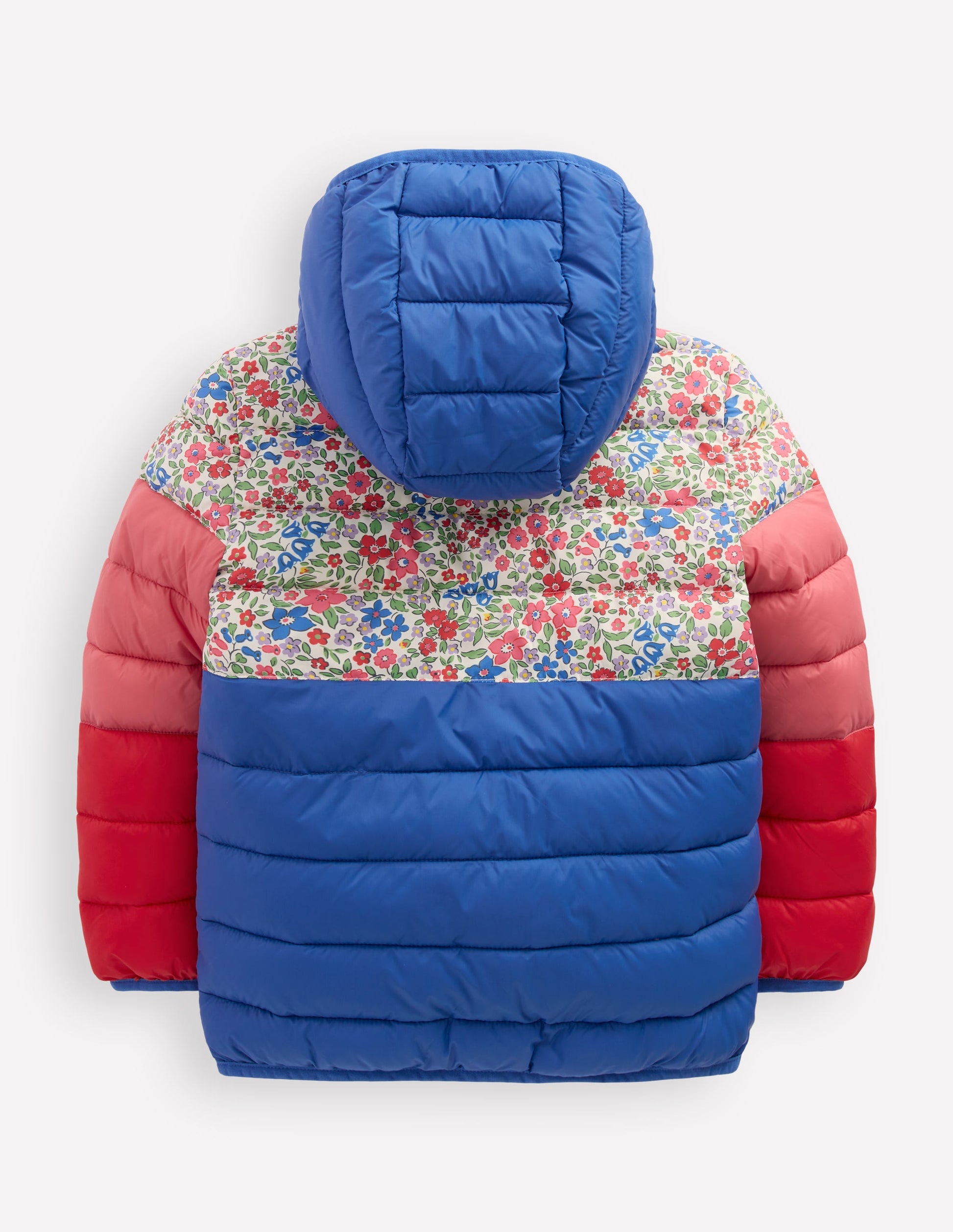 Pack-away Padded Jacket-Floral Colourblock-2