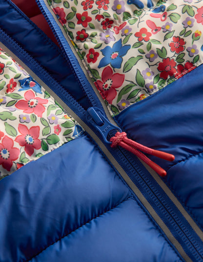 Pack-away Padded Jacket-Floral Colourblock-3