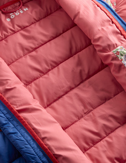 Pack-away Padded Jacket-Floral Colourblock-4