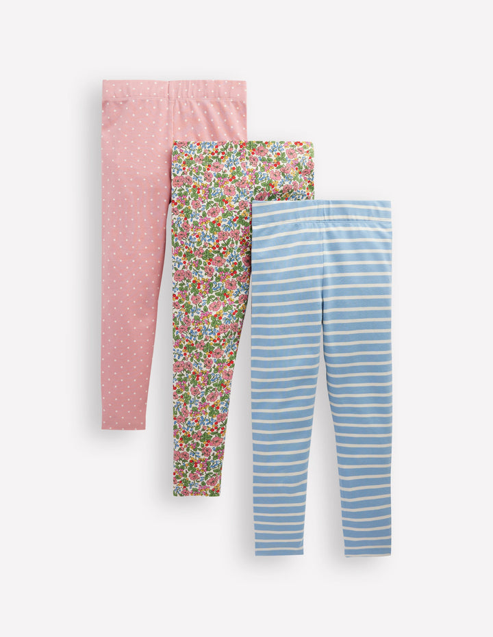 3-pack Leggings-Berry Floral Pack