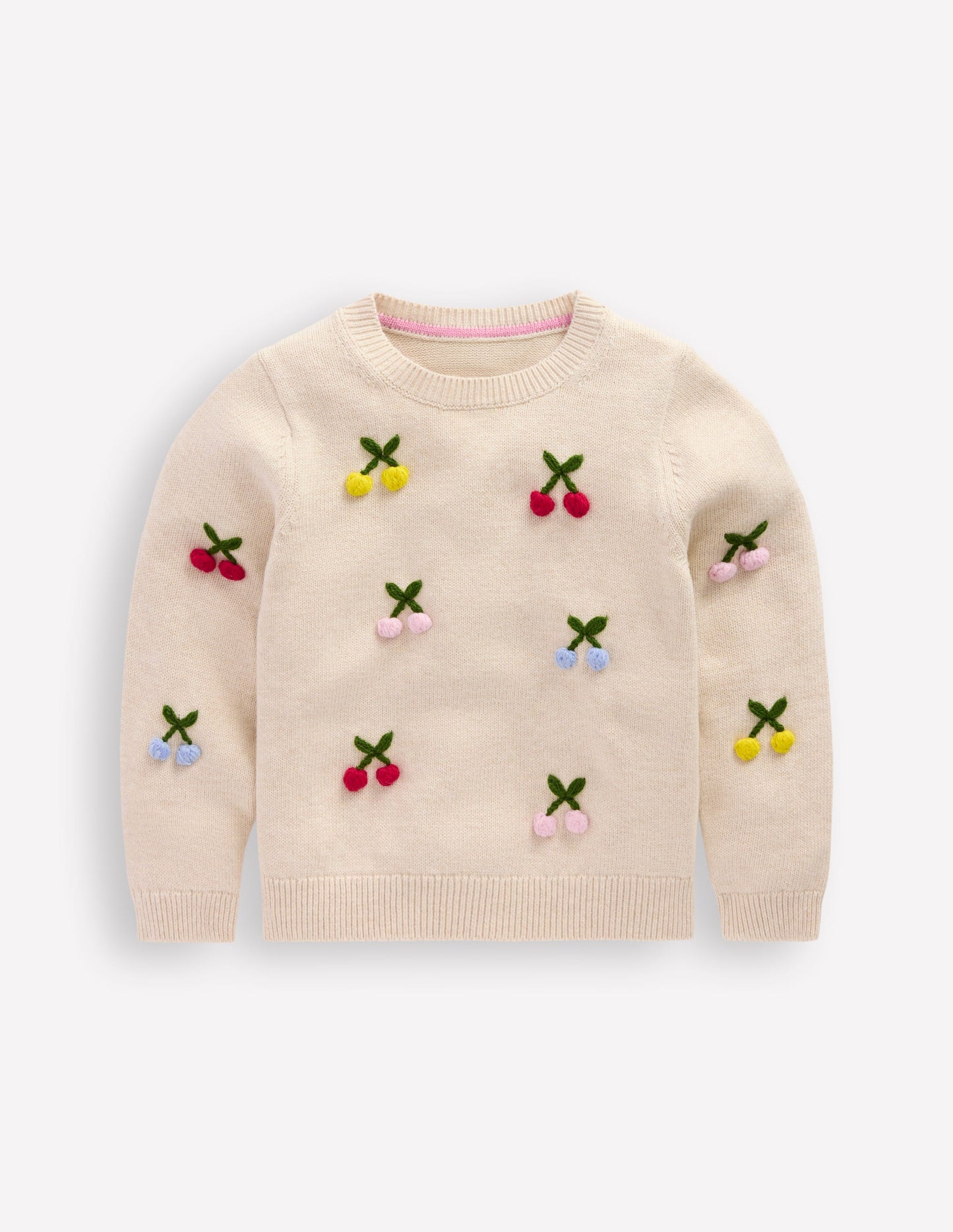 Fun Logo Sweater-Oatmeal Melange Cherries