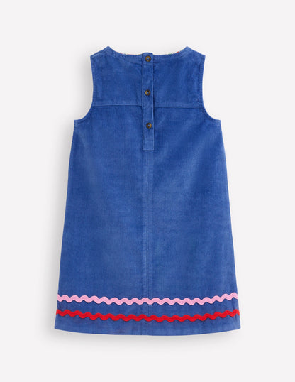 Saffy Cord Pinafore Dress-Bluejay-2