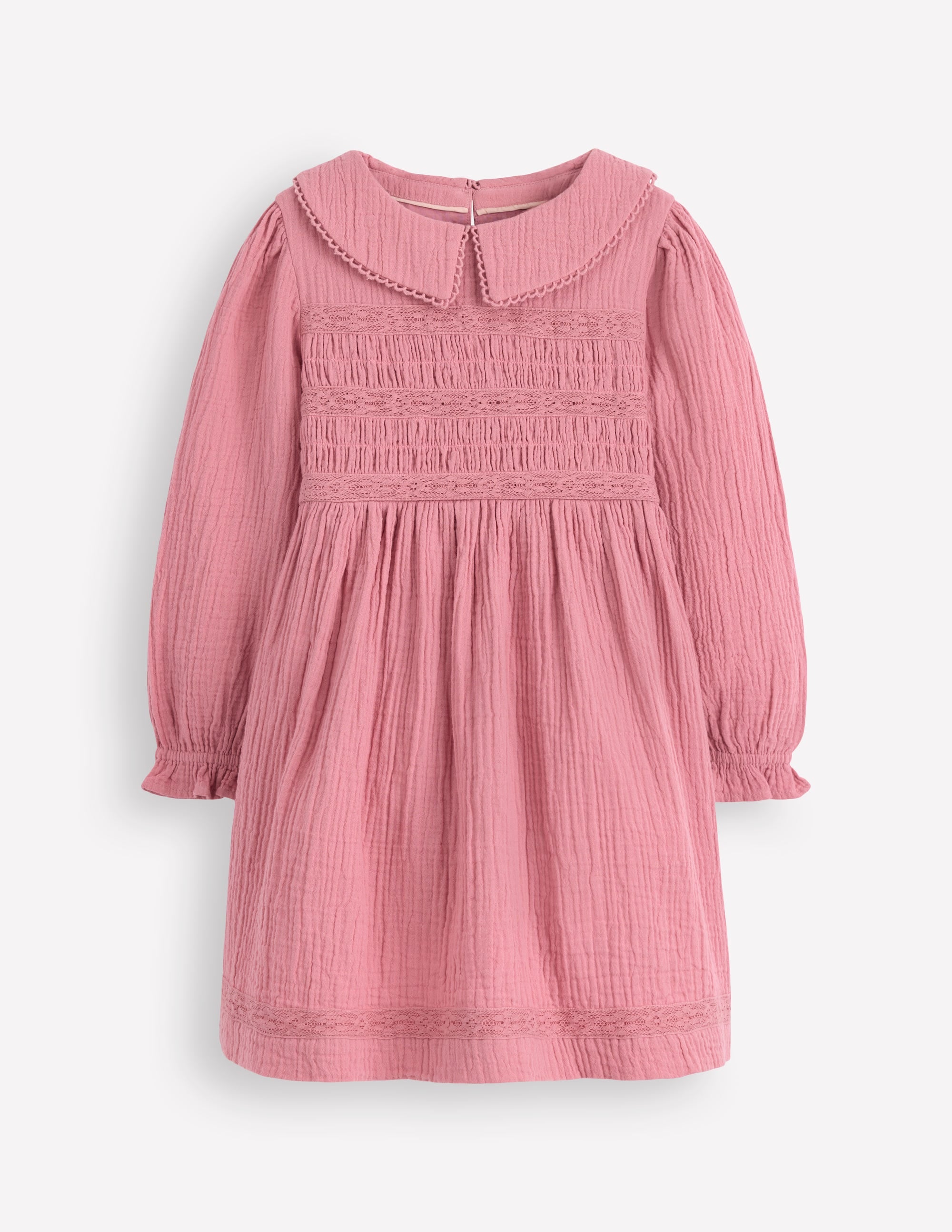 Double Cloth Collared Dress-Pink Heather - Image 1