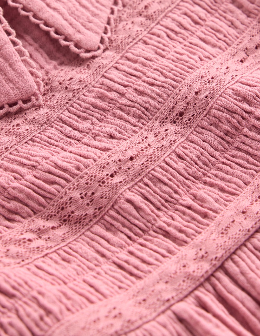 Double Cloth Collared Dress-Pink Heather - Image 3