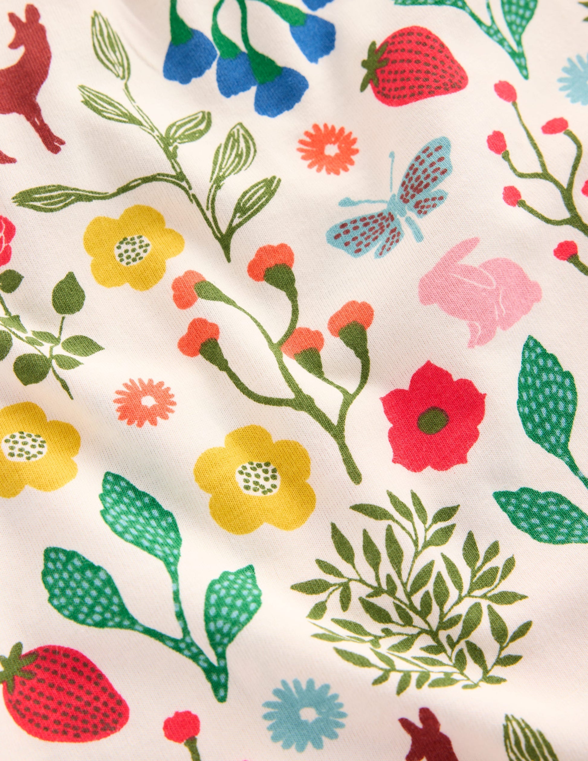 Printed Long Sleeve Nightie-Soft Ivory Woodland Walk-3