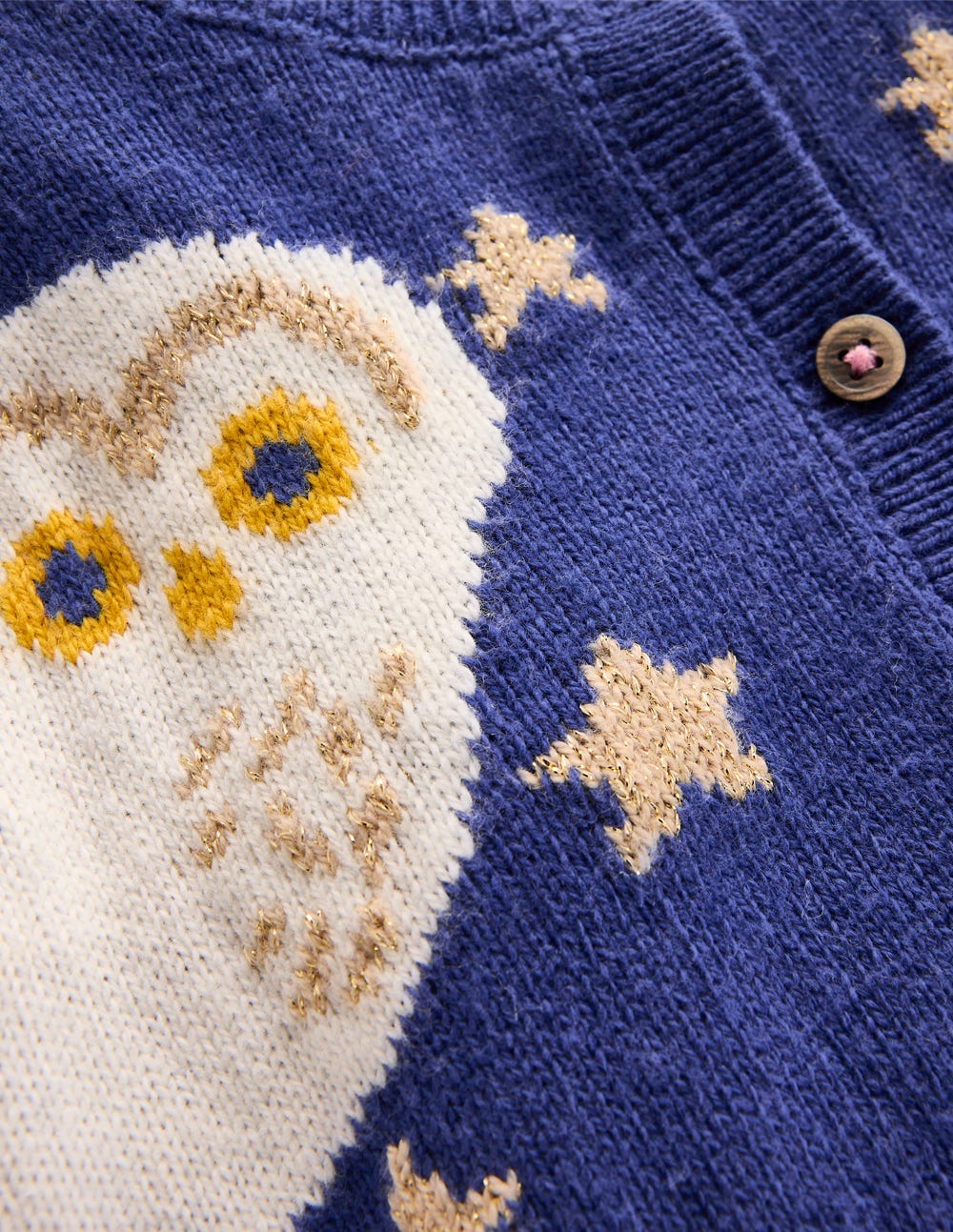 Fun Logo Cardigan-Sapphire Blue Owls