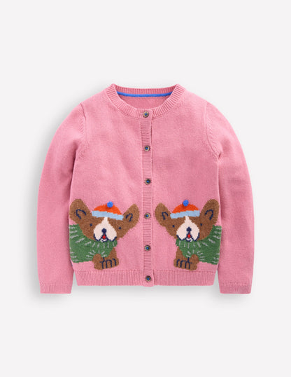 Fun Logo Cardigan-Pink Haze Frenchies-1