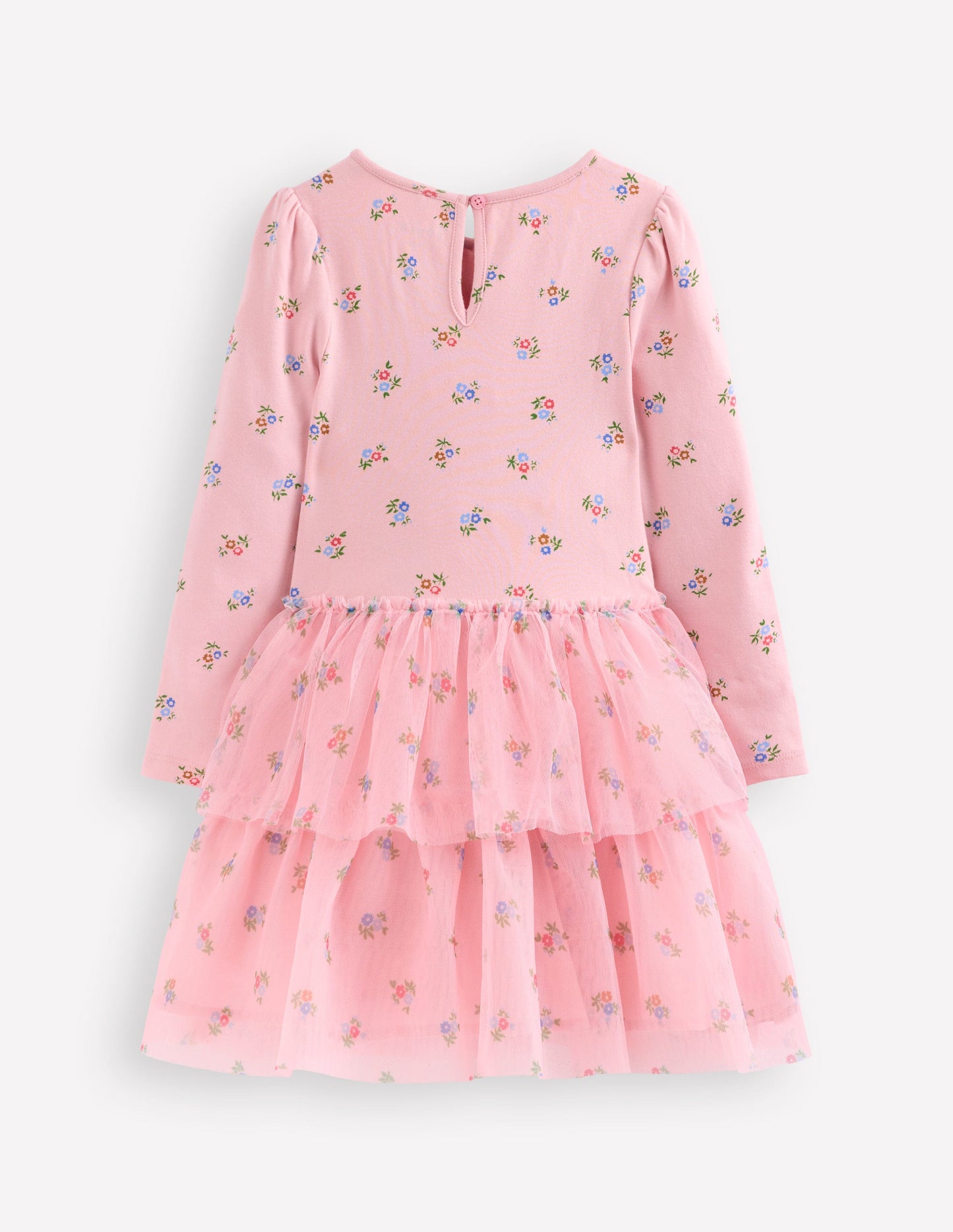 Tulle Mix Dress-Vintage Pink Ditsy Floral