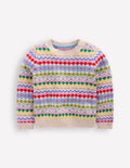 Eleanor Fair Isle Sweater-Oatmeal Melange Fair Isle