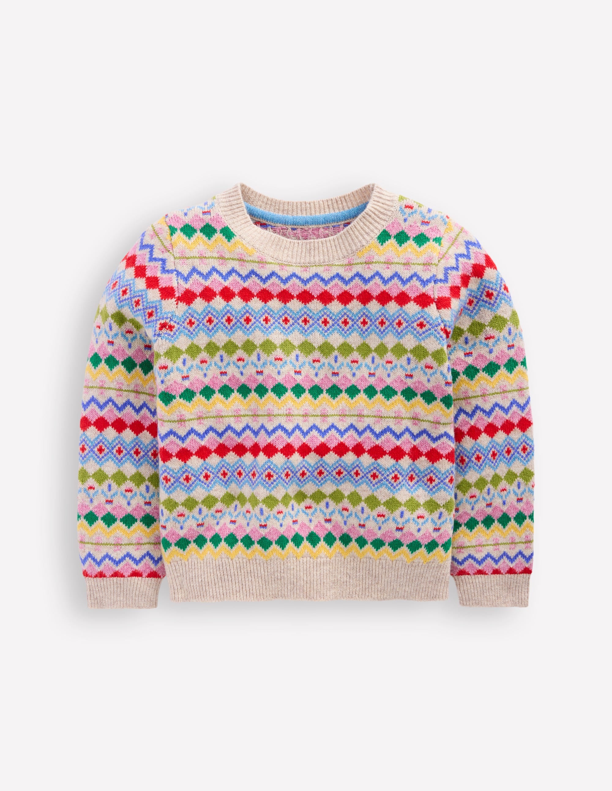 Eleanor Fair Isle Sweater-Oatmeal Melange Fair Isle - Image 1