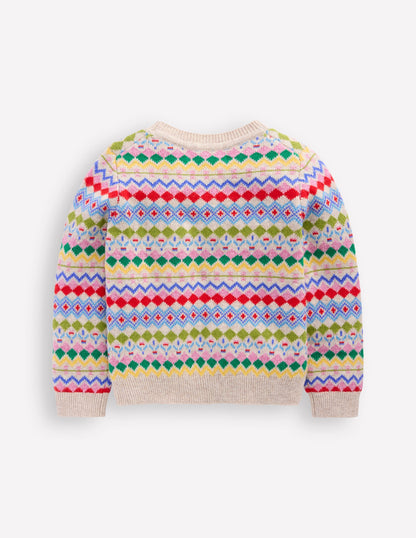 Eleanor Fair Isle Jumper-Oatmeal Melange Fair Isle-2